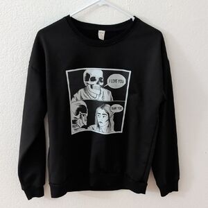 Black Graphic Womens Sweater